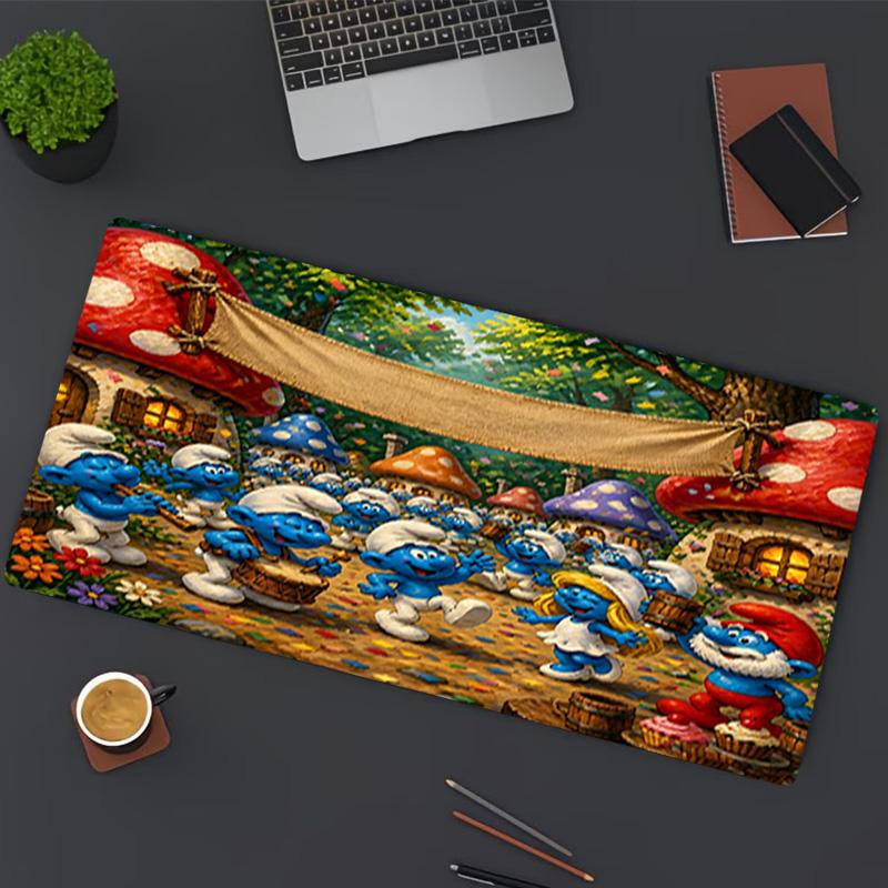Blue Smurfs Print Mouse Pad, for Keyboard Pad Laptop PC Mat for Office Home Use, Desk Decor, Perfect Birthday Gift for Gamers