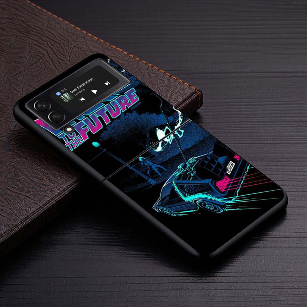 

Back To The Future Time Machine Phone Case For Samsung Galaxy Z Flip3 Flip4 Flip5 Flip6 Flip7 For Z Flip 7 6 5 4 3 5G Hard Foldi Samsung Z Flip 6