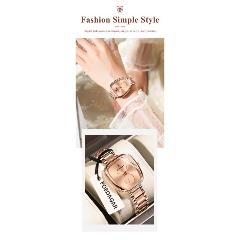 POEDAGAR Top Fashion Woman Wristwatch Waterproof Stainless Steel Quartz Ladies Watch Luxury Elegant Watches Female