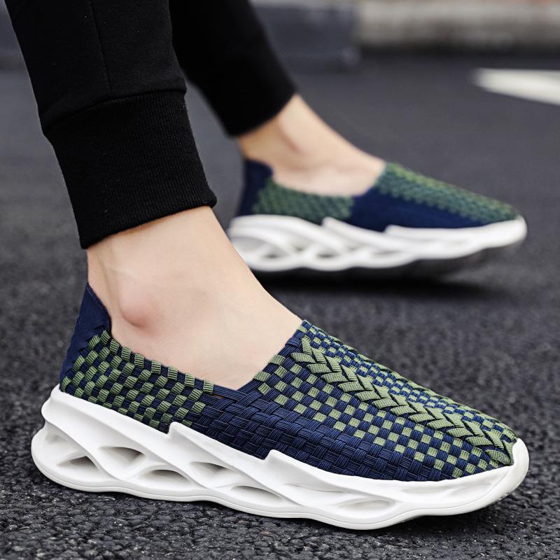 Autumn new sports blade shoes elastic woven shoes canvas shoes casual shoes 39