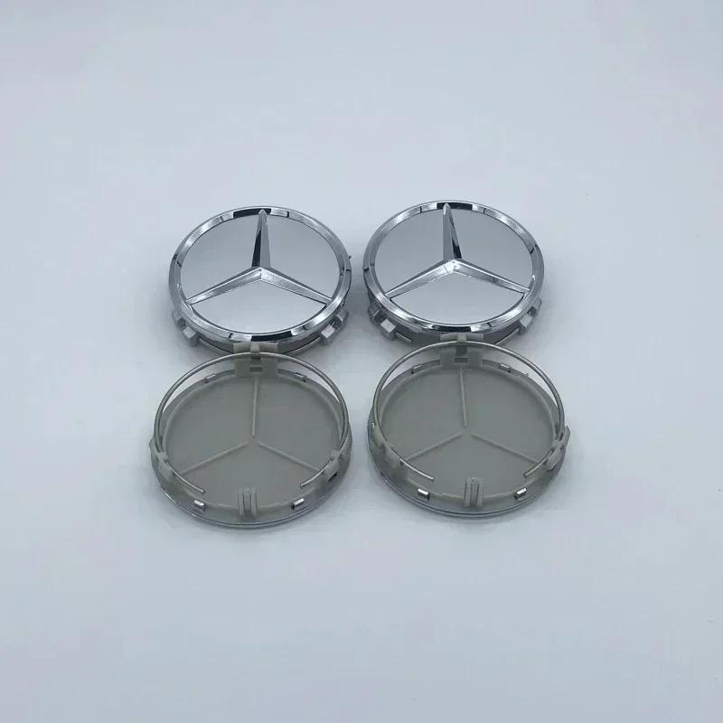 

C200 E200 New For Mercedes Benz 4Pcs 75MM/60MM Car Tire Wheel Center Hub Cap Covers For Mercedes Benz Badge Emblem Rim Cover Au