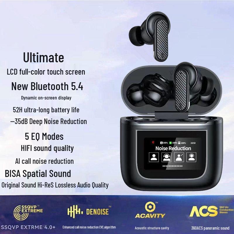 2026 New Model Smart Bluetooth Earbuds: Touchscreen, Active Noise Cancelling, Heavy Bass, In-Ear, Touch Control, Sports-Friendly.
