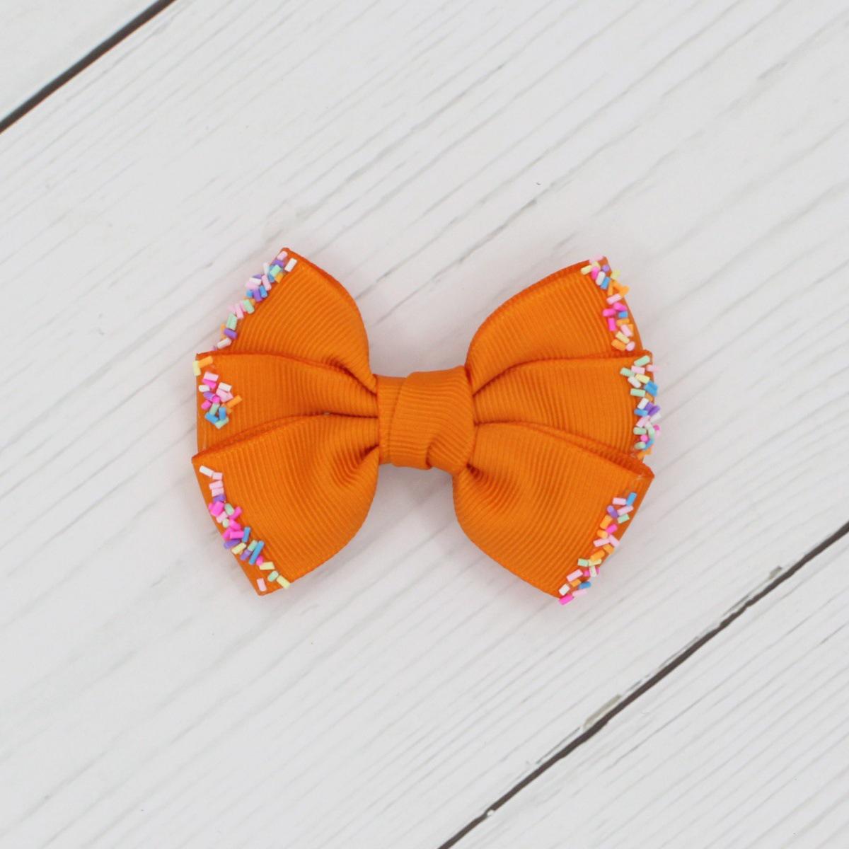 Ribbed Band Children s Bow Hair Clip - Sweet Pair of Hair Accessories
