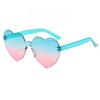 Trendy Love Heart Shape Sunglasses UV Protection Colorful Gradient Sunglasses  Women