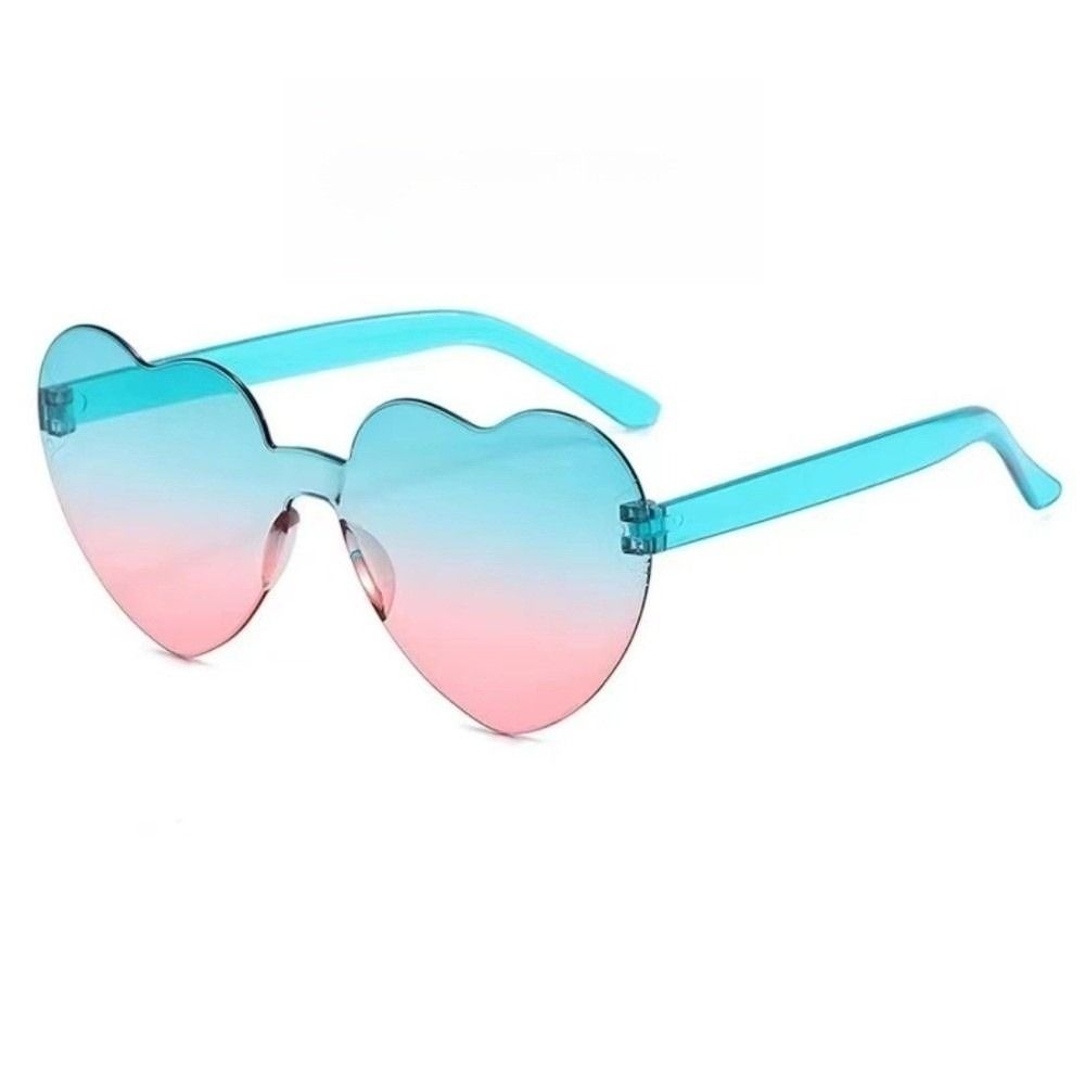 Trendy Love Heart Shape Sunglasses UV Protection Colorful Gradient Sunglasses  Women