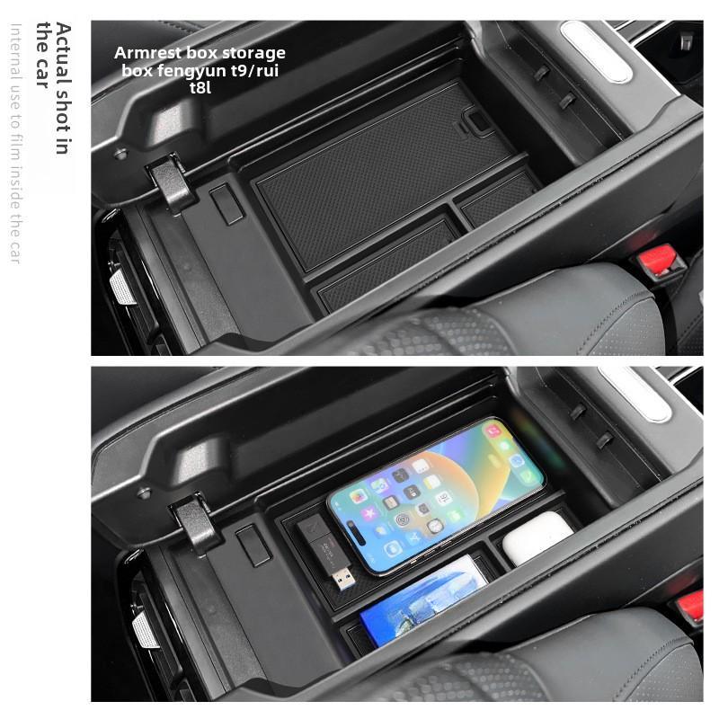 Auto Armrest Box Storage Box Central Control  Lower Storage Box, Central Storage Box  Suitable for 24 Models of Chery Fengyun T9 and Tiggo 8L