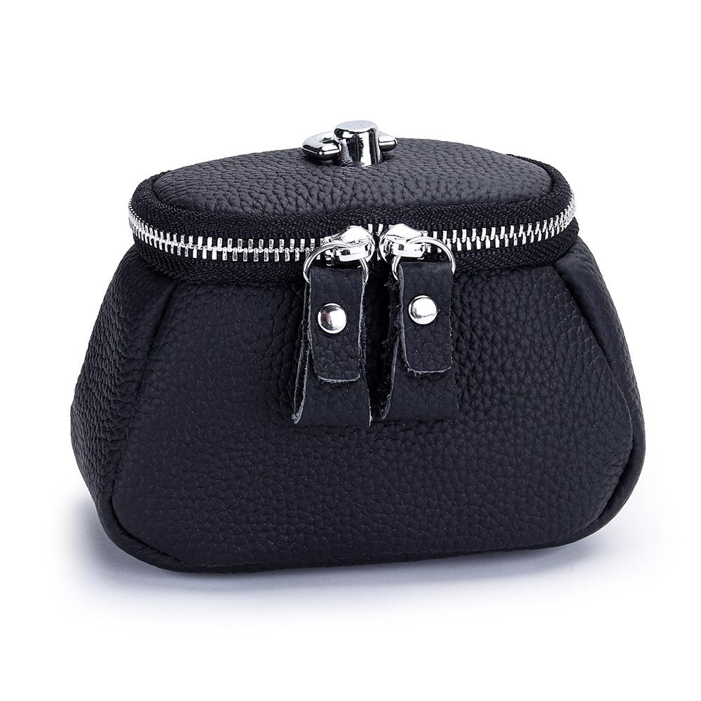 Compact Top-Grain Cowhide Coin Purse: Stylish Necklace Pouch for Lipstick, Makeup, or Earphones