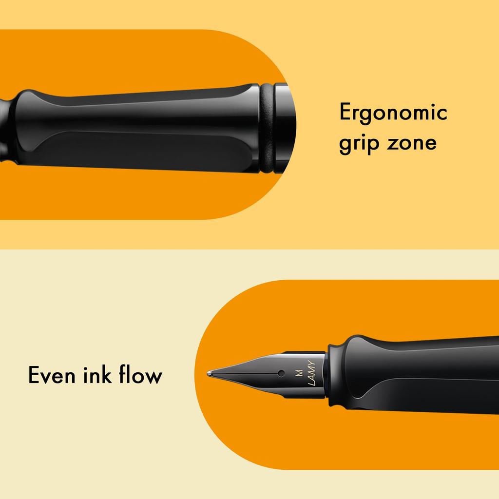 Juego de Pluma Estilográfica LAMY Safari All Multi Fina con Estuche Dedicado (EF Extra) (Negro)