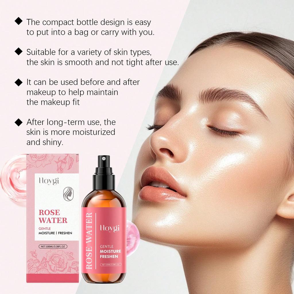 1pc 100ml Rose Facial Moisturizing Mist, Toner, Facial Mist Moisturizing, Anti-Aging, Pore Minimizin