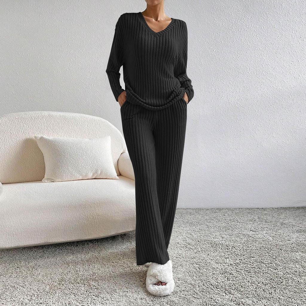 Women's Solid Color Sexy Casual Slim New Fashion Feminine Suit Two-piece Set