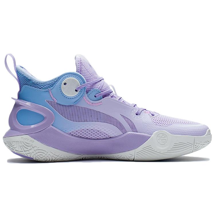 New LINING SONIC 10 Basketball Shoes Men Mid Top Aurora Blue ABAS069-7