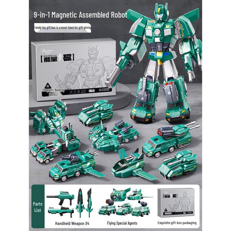 HANDUNYOU Children s 9-in-1 Transforming Magnetic Robot