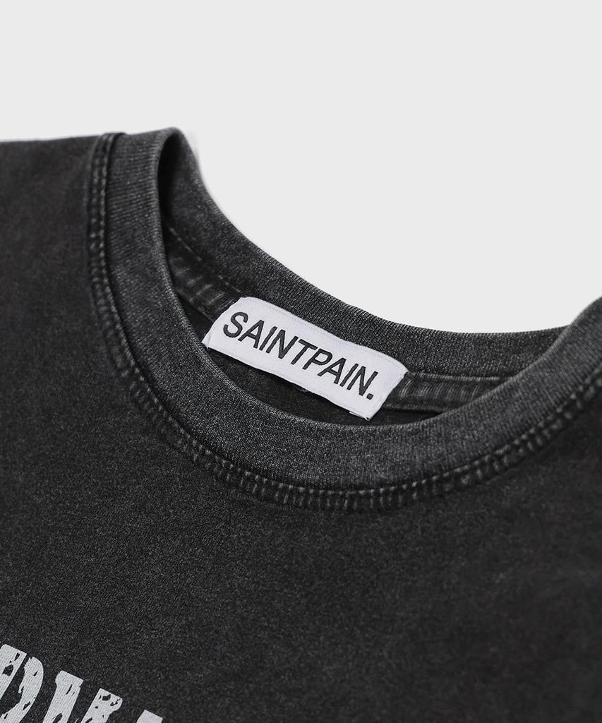 SAINTPAIN Sp Impermanence Pigment Crop Short Sleeve Tee Black