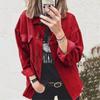 Women's  And Winter Solid Button Long-sleeved Clothes Sweater Coat