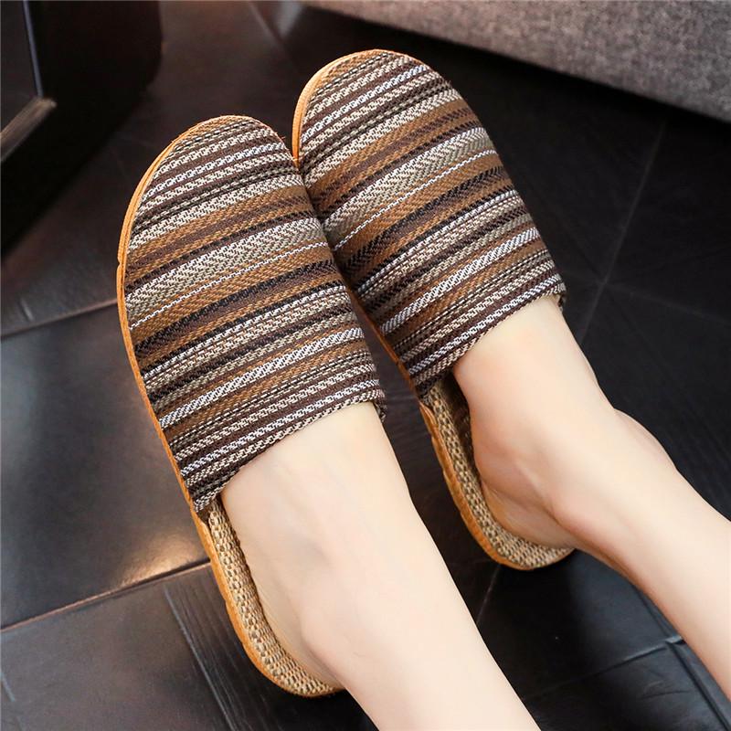 Versatile Non-slip Breathable EVA Sole Linen Fashion Slippers