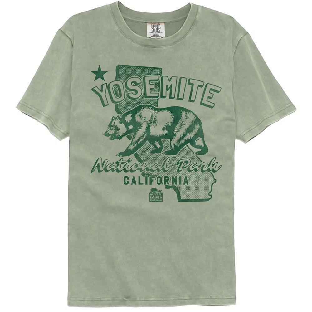 National Parks - Yosemite Ca Flag - American Classics - Solid Green  Short 130