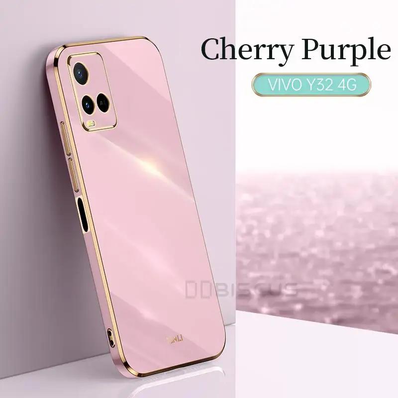 Luxury Plating Case For Vivo Y22S Y16 Y35 Y55 Y01 Y55 Y53S Y33S Y21 Y76 Y52 Y72 5G V21E V23 V25E V25 Soft Silicone Carcasa Coque