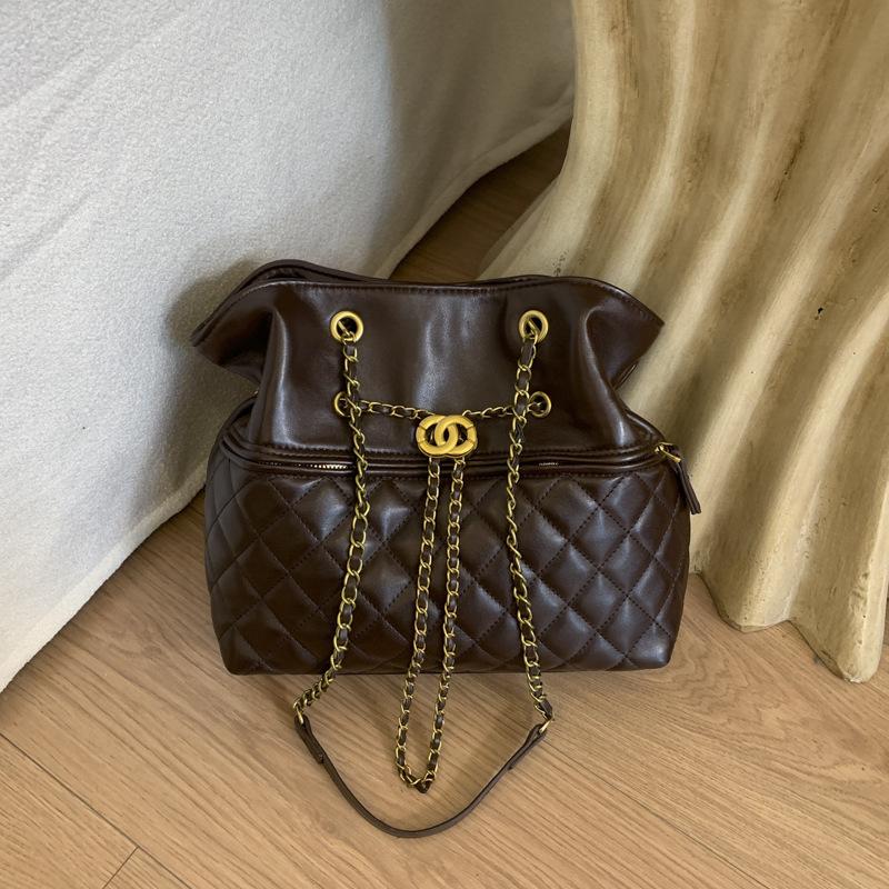 

Autumn and winter new rhombus armpit bag chain large capacity crossbody shoulder women s bag drawstring tote bag tide
