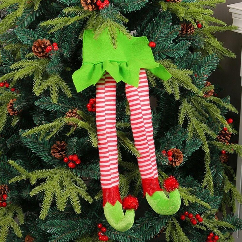 Long-lasting Hanging Ornaments Elf Leg Door Decor Funny Christmas Tree Ornament  Home