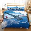 Literie 3D Avion Ciel Bleu Imprimé Taille Queen Pour Garçons Enfants Housse de Couette Avion Linge de Maison De Literie