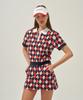Candini Red (Navy) Argyle Mini Skirt