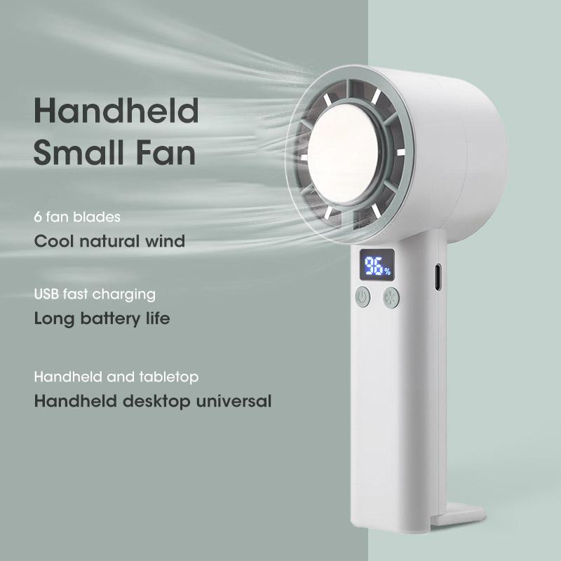 

2025 Новый полупроводниковый вентилятор для охлаждения Высокоскоростной ручной электрический охлаждающий вентилятор Перезаряжаемый через USB Портативный уличный маленький вентилятор белый