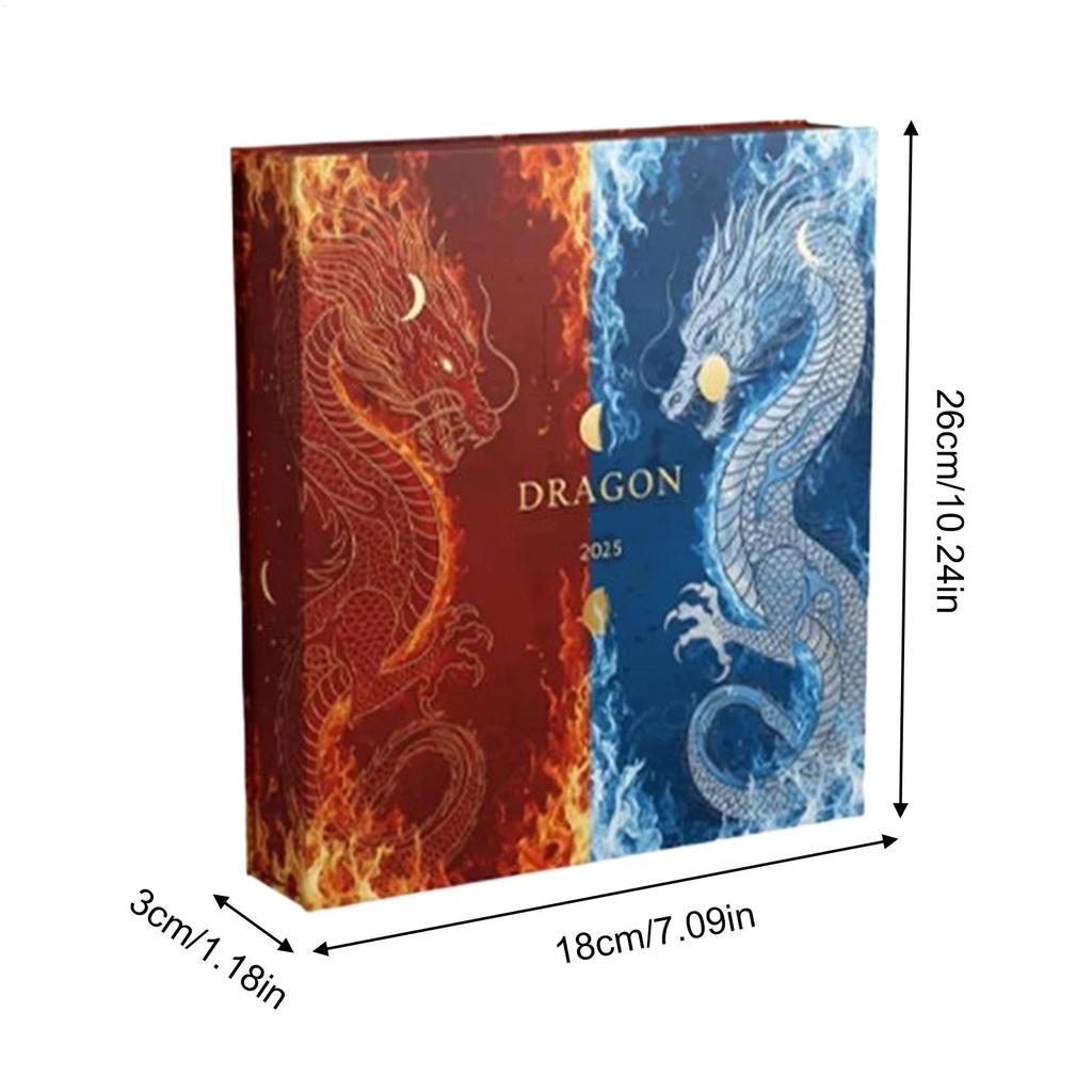 Weihnachts-Überraschungsbox Drachen-Ornament Premium Adventskalender 2025 Niedlich 2D Acryl 24 Tage Partygeschenke Anhänger Spielzeug Geschenk