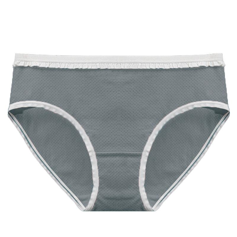 Women's Antibacterial Pure Cotton Breathable Mid-Waist Plus Size Cute Triangle Panties