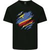 Torn DR Congo Flag Congolese Day Football Kids T-Shirt Childrens