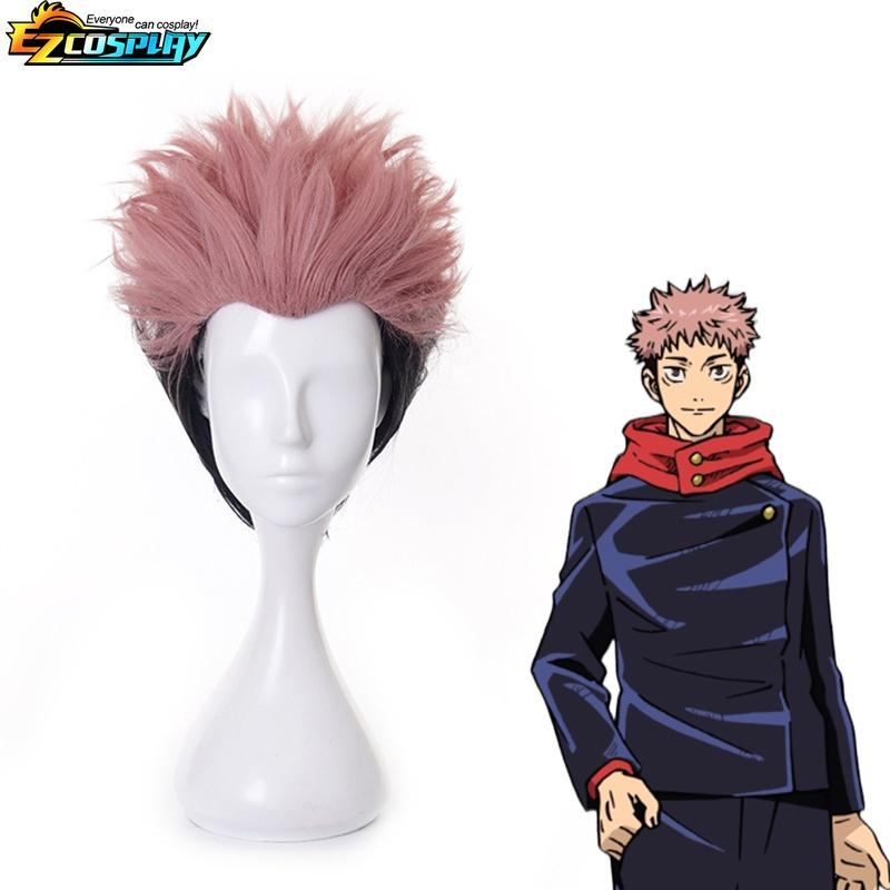 Itadori Yuji Cosplay Anime Jujutsu JJK Itadori Yuji Cosplay Kostuum Pruik Jas Broek Uniform Halloween Kostuums S