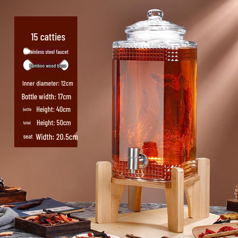 Sealed Sparkling Wine Bottle with Faucet - Household Ginseng Wine Jar & Baijiu Container