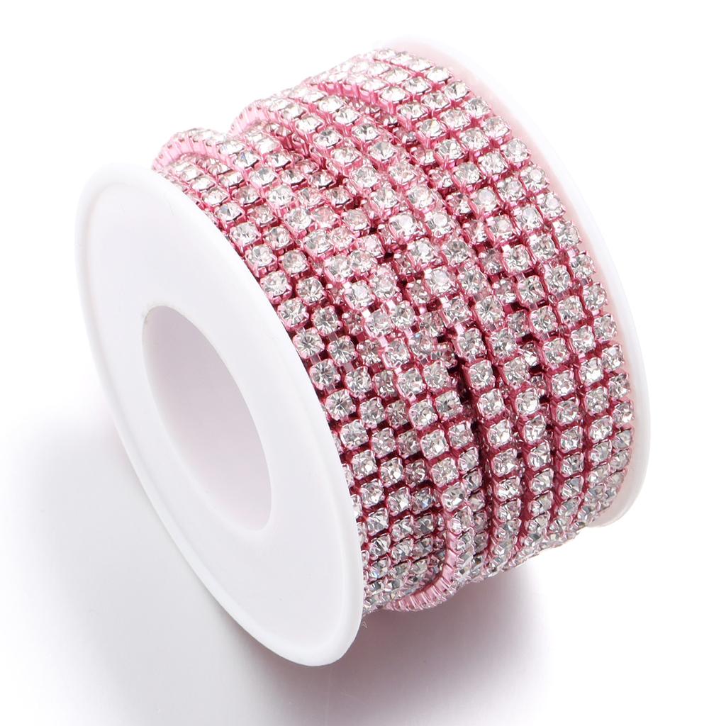 10yards 2mm 3mm Colored Rhinestone Chains Dense Fancy Chain For Garment Sewing Glass Rhinestone Cup Chain DIY Headwear Home Deco