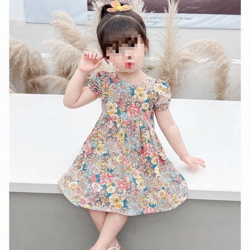 Summer Infant Baby Girls Floral Dress Fashion Princess Sundress Little Girls Casual Printed Holiday Outfit Dress