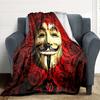 1pc V for Vendetta Flannel Throw Blanket - HD Printed Lightweight Soft Warm All-Season Blanket for Sofa, Bed, Travel, Camping 091