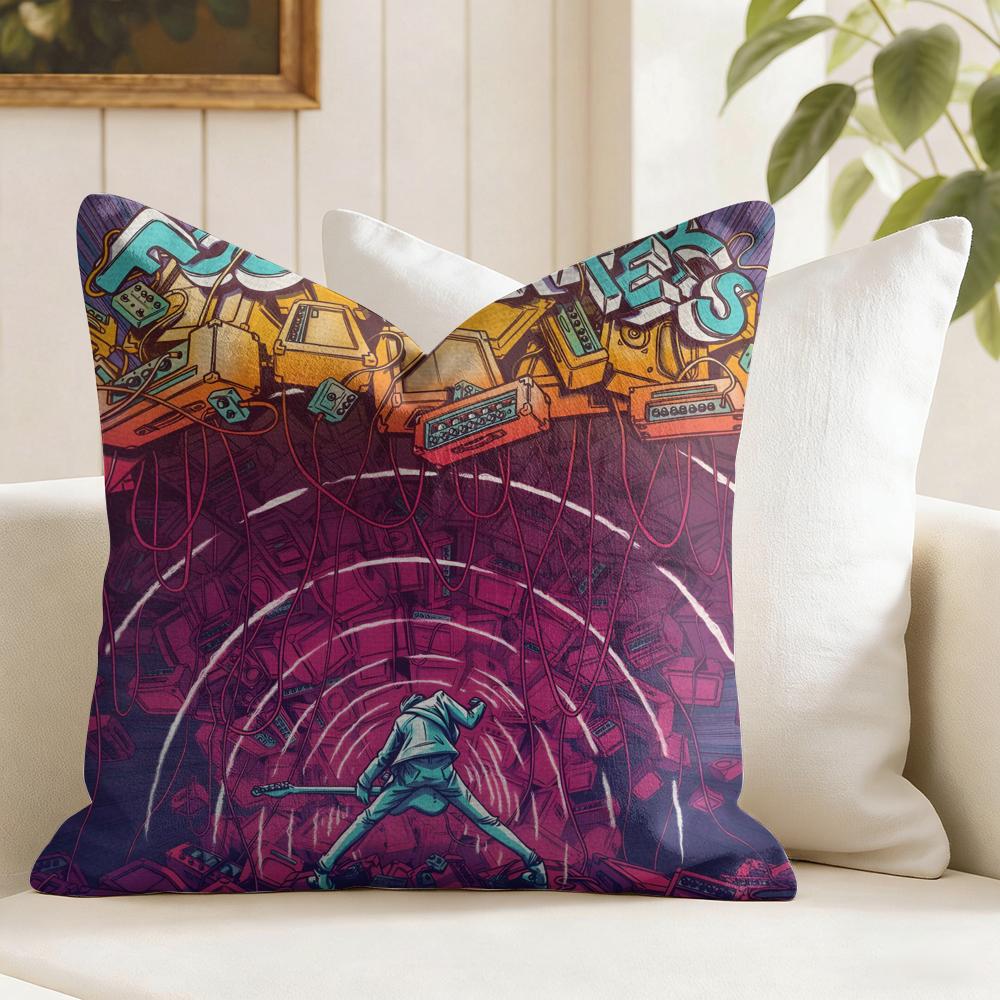 FFoo FFighters Band Cushion Cover Eco Linen Pillow Case DoubleSided Print Breathable Durable Zipper Home Decor Gift