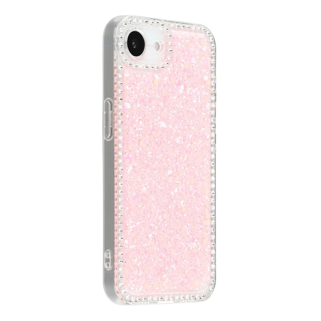 For iPhone 16e Case Rhinestone Edge Glitter Epoxy TPU Phone Cover