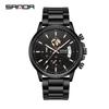 Sanda Men's Luminous Waterproof Quartz Watch with Three Subdials, Six Hands, and Calendar