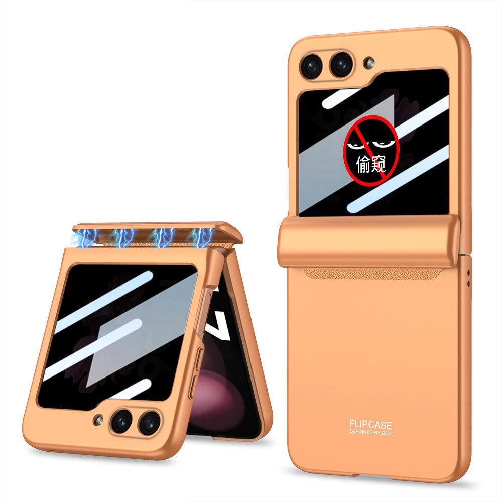 Applicable to Samsung Z flip1 mobile phone case magnetic hinge case film integrated anti-privacy glass flip1 anti-drop protective case