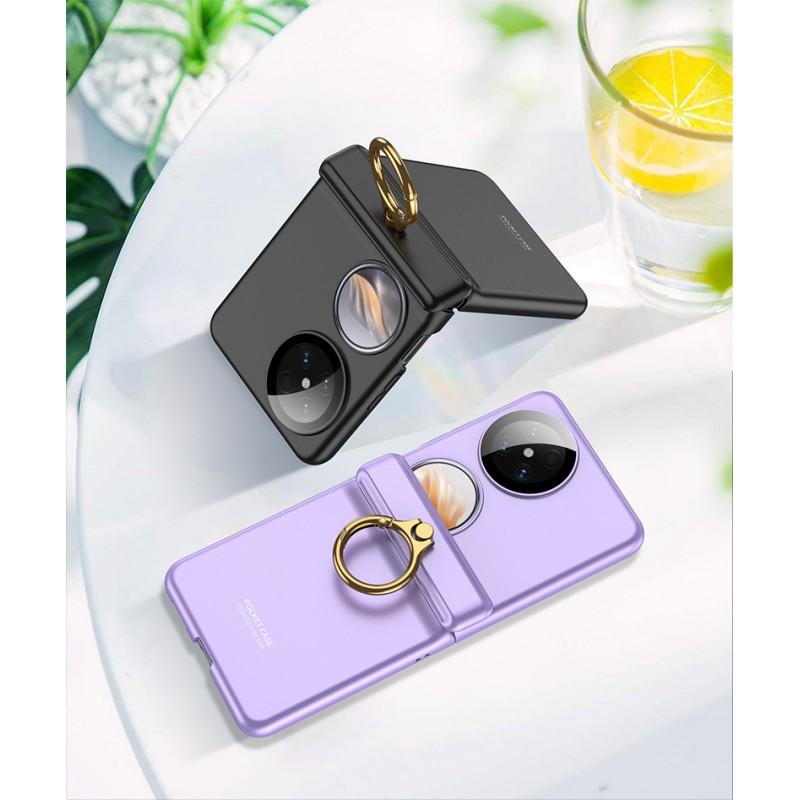 Full Coverage Hard Case Pocket 2 With Magnetic Foldable Ring Stand Scratch-Resistant PC Shell In Purple Black Pink