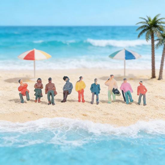 100Pcs Mini People Figurines 1/100 Scale Hand-painted Tiny Sitting Standing People Figure Models Miniature Scenes Architectural Project Dollhouse