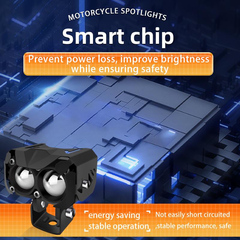 1/2Pcs Motorcycle LED Spotlight Dual Color Hi/Low Beam Fog Lamps for Car Trucks SUV UTV 12V 24VMini Lens Headlight Driving Light