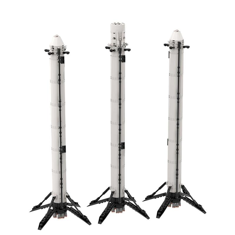 MOC Falcon Heavy Carrier Saturn V Scale SpaceX Spaceship Blocks