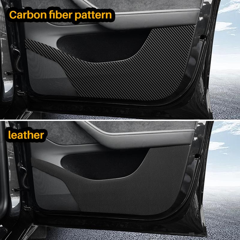 Suede Leather Door Anti-Kick Sticker For Tesla Model Y Juniper Launch 2025-UP Protector Cover Car Interior Decora Accessories