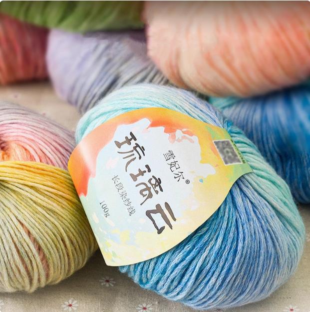 Factory Promotion Gradient Color Wool Knitting Handmade Cake Line Eco-Friendly Sewing and Weaving Dyed Sprayed Cheap Option