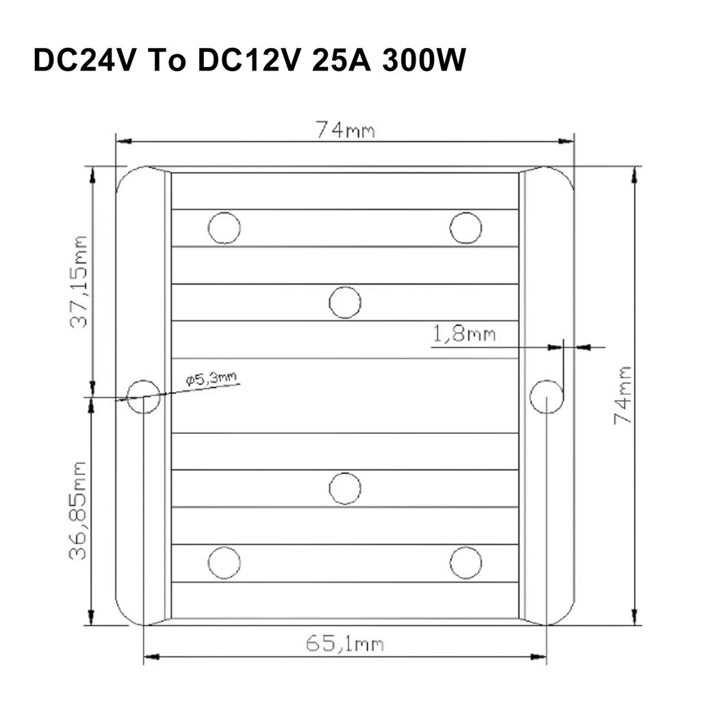 DC/DC Buck Step-Down Module 24V to 12V 25A Power Supply Converter Regulator