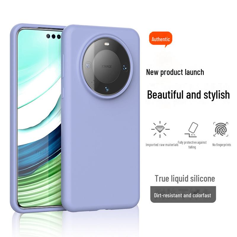 Pouzdro na telefon Huawei Mate60/Mate60Pro z tekutého silikonu s povrchem odolným proti nečistotám, ideální pro zahraniční obchod, design proti pádu.