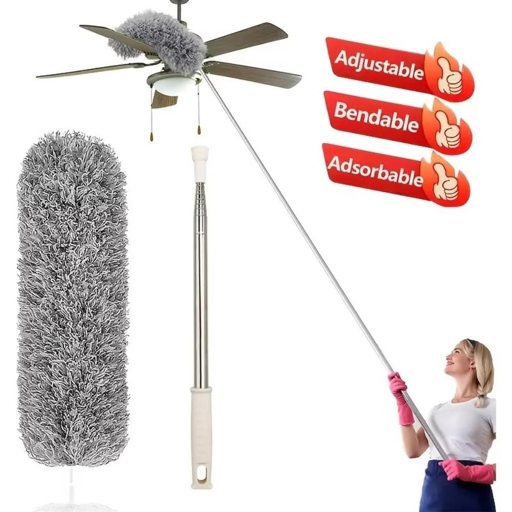 Adjustable Length Dust Brush Long Handle Room Cleaning Duster Durable Microfiber Duster Wand Home