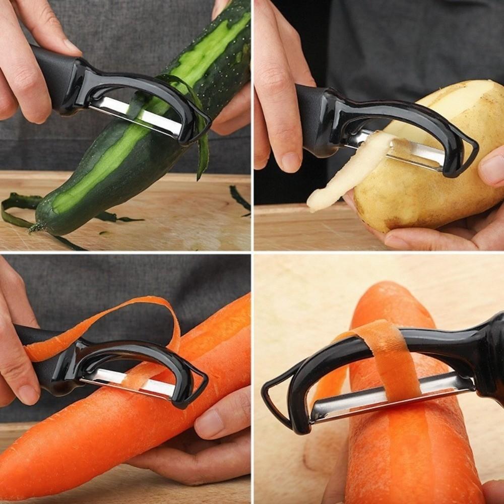 Multifunctional 2-in-1 Peeler Soft Grip Handle Anti-Slip Stainless Steel Peeler Ultra Sharp Heavy-Duty Kitchen Peeler Household