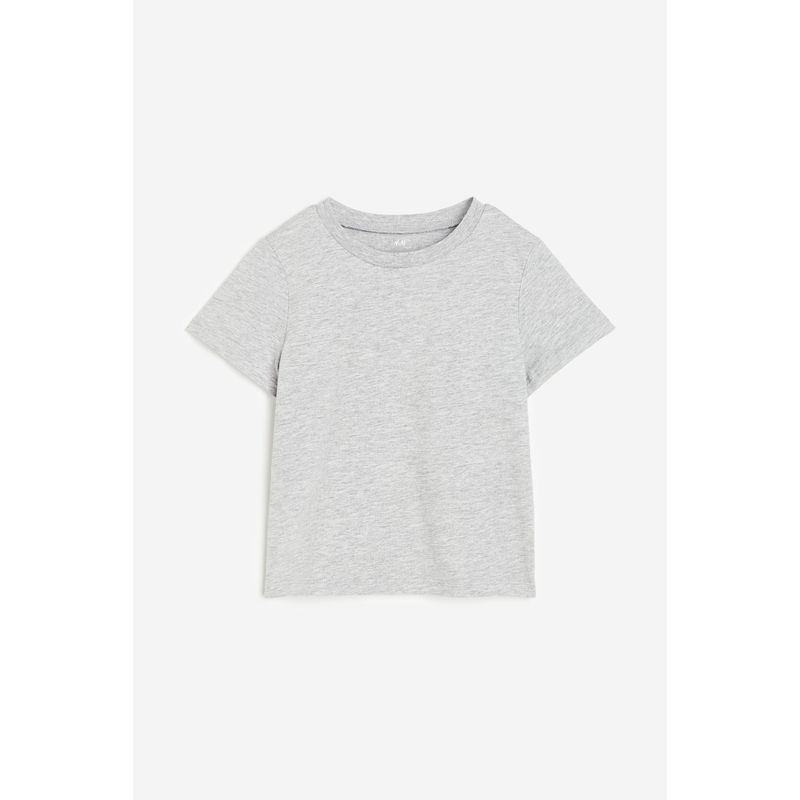 

HM Детская одежда Футболка для мальчиков Летняя простота Нижнее белье Круглый вырез Короткий рукав Топы 0611503 Mixed light gray 063 110/56