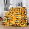 1pc School Bus Leopard Print Throw Blanket Yellow Stop Sign Patterned Couch Cover, Room Decor, Gift .W022